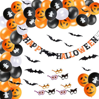 Halloween Balloon Arch Garland Kit Happy Halloween Banner | Halloween Party Decorations Wholesale