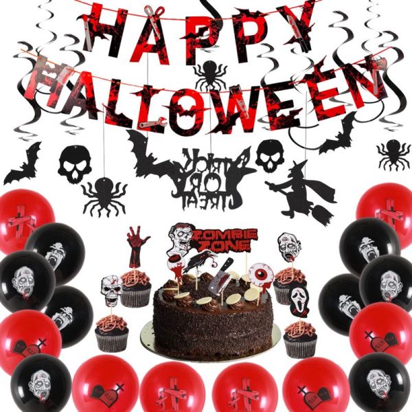 Halloween Party Decorations Happy Halloween Banner Pumpkin Honeycomb Balls Party Balloons Wholesale