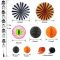Halloween Decorations Wholesale | Black Orange Paper Fans Streamers Honeycomb Balls