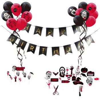 Zombie Party Theme Happy Birthday Decoration Kit Wholesale | Halloween Party Supplies