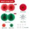 Christmas Party Decorations Kit | Green and Red Hanging Paper Fans Wholesale SUNBEAUTY