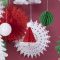 Christmas Party Hanging Decorations | Paper Honeycomb Tree, Ball, Bell & Hat Honeycomb Decorations