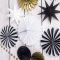 Christmas Hanging Decorations | Red Gold White Paper Fan Decorations Wholesale