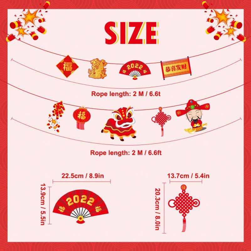 size of the new year party paper banner