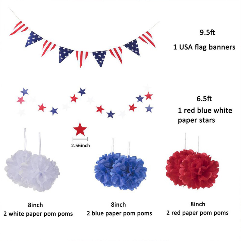 Quantity of independence day decorations