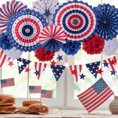 4th of July Decorations Paper Fan | American Independence Day Decorations Party Decor Supplies