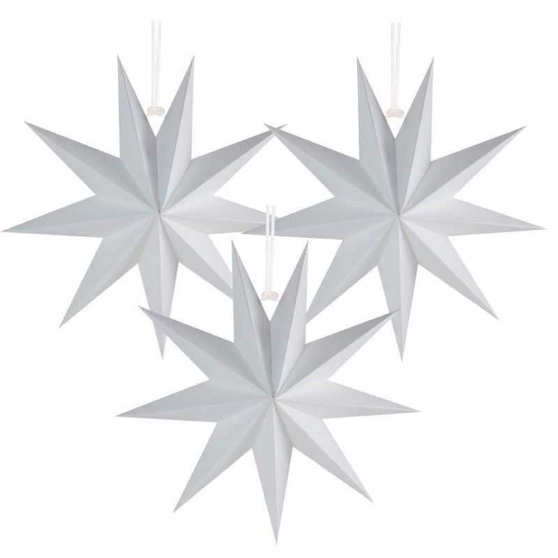 9-Pointed White Paper Star