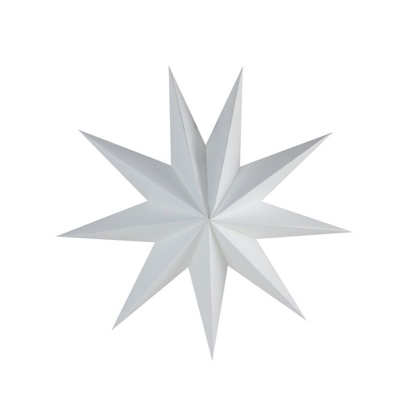 9-Pointed White Paper Star