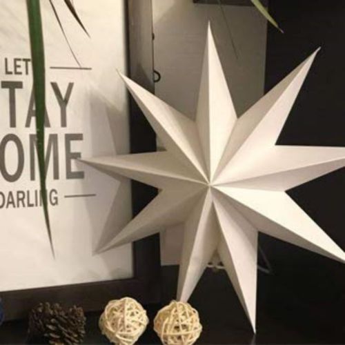 Étoile en papier à 9 branches | Décorations de Noël suspendues en papier 3D | Articles de fête en gros