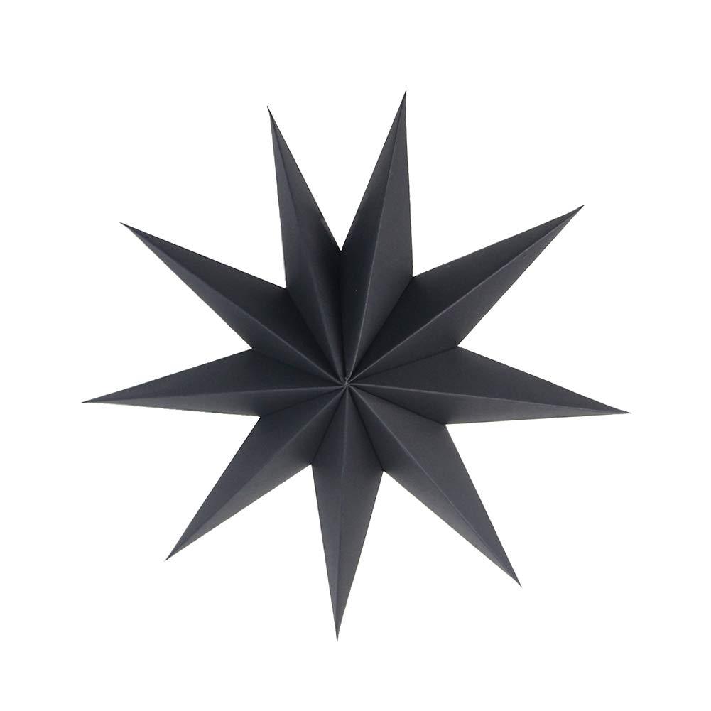 Étoile en papier noir à 9 branches