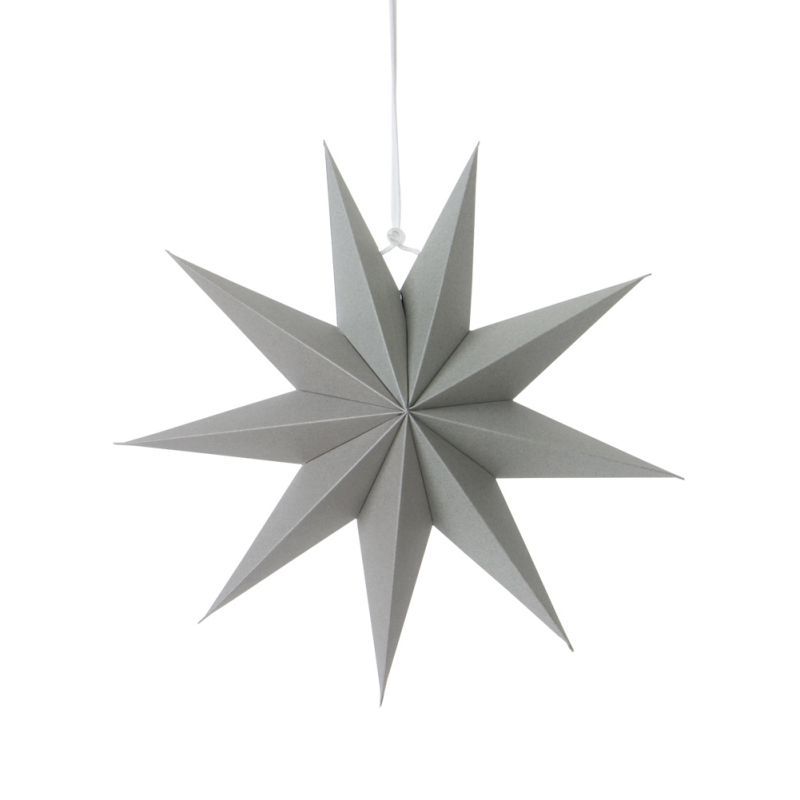 Étoile en papier gris à 9 branches
