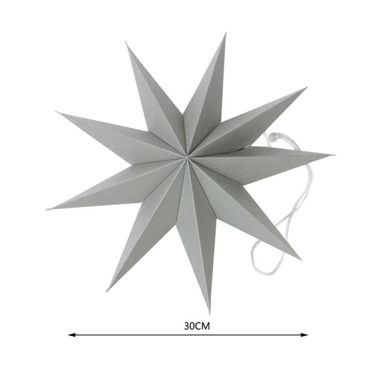 Étoile en papier gris à 9 branches