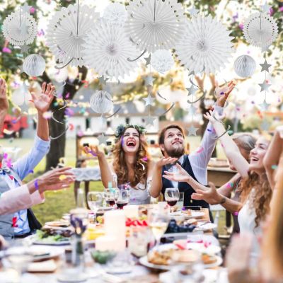 Wholesale Wedding Decorations White Tissue Paper Fan Decorations Hanging Honeycomb for Party