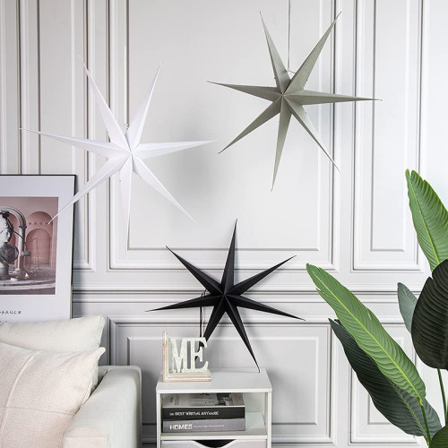 18 inch Paper Star Lanterns | 7 Pointed Paper Stars Christmas Hanging Decorations Wholesale