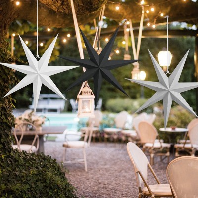 18 inch Paper Star Lanterns | 7 Pointed Paper Stars Christmas Hanging Decorations Wholesale