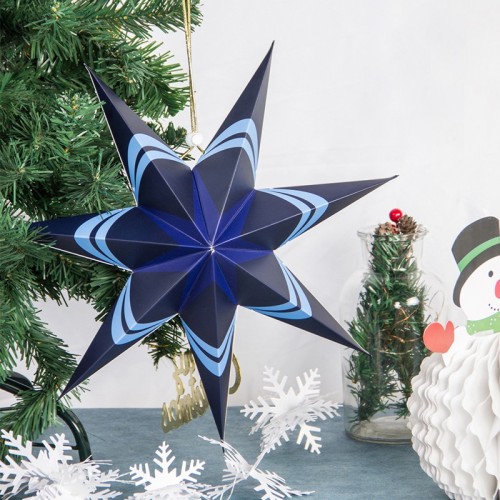 Wholesale Christmas Party Decorations | 3D Seven Pointed Paper Star Hanging Decorations
