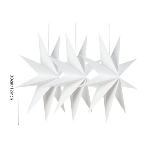 3pcs 9 Dot Paper Star Lantern Hanging Lampshade Wedding Birthday Christmas Home Party Decoration