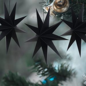 3pcs 9 Black Dot Paper Star Lantern Hanging Lampshade Birthday Christmas Home Party Decoration