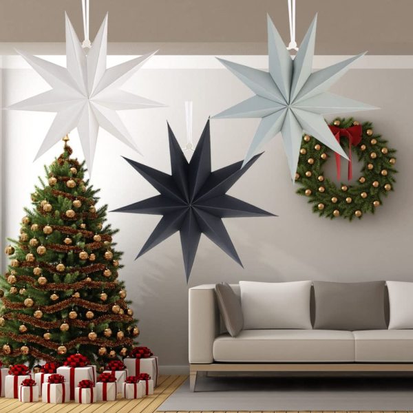 3pcs 9 Mix color Dot Paper Star Lantern Hanging Lampshade Christmas Home Party Decoration