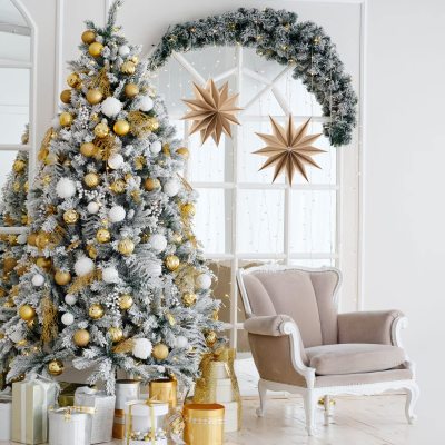 Brown 12-Pointed Paper Star Lanterns Christmas Hanging Lamp Rustic Paper Decorations Shade