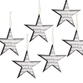 Vintage Paper Music Stars Garland Christmas Tree Ornament for Christmas Decorations
