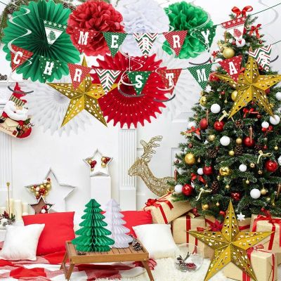 Snowflake Hanging Paper Lantern Set | Hanging Swirls for Christmas Wedding Birthday Party Supplies