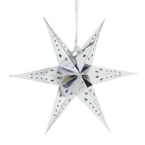 Wholesale Christmas Six Point Star Hanging Pendant Ornaments Paper Star for Party Decoration