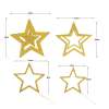 Gold Glitter Five Star Hanging Garland Goden Star String Decorations