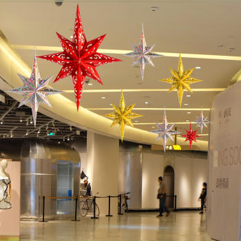 Wholesale Christmas Ornaments Lamp Eight Paper Star Lanterns Advent Star for Party Decorations