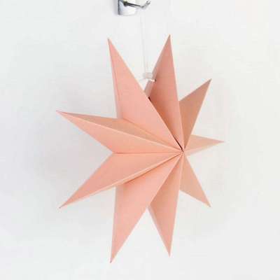 Pink Paper Star Lantern Ornaments Hanging Pendant Stars Paper Star Lantern for Party Decorations