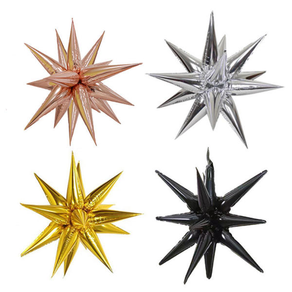 Wholesale 22 Inch One Piece Laser 4D Explosion Star Aluminum foil for Balloon Wedding Birthday Party Decoration