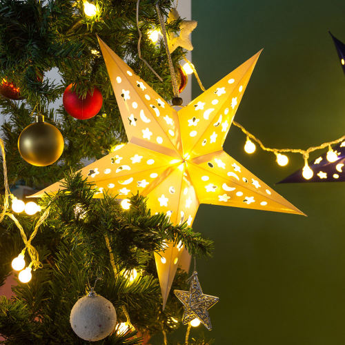 Paper Star Lantern Ornament | Christmas Advent Star Decorations | Christmas Party Decorations