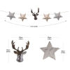Christmas Ornaments Hanging Deer Head Stars Garland for Christmas Party Decorations