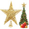 Christmas Ornaments Tree Top Star Christmas Decoration Hollow Pentagram Holiday Crafts