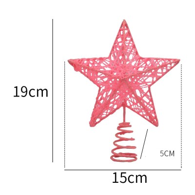 Pentagram Iron Decorative Tree Top Star Sequins Vertical Pentagram Christmas Decorations