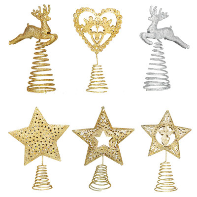 Christmas Tree Top Star Decoration Love Elk Pentagram New Iron Pentagram