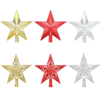 Christmas Decoration Five-pointed Star Tree Top Star Decorations Props Plastic Hollow Five-pointed Star
