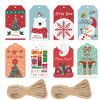 50pcs ChristmasTag Gift Decoration Paper Tag Christmas Tree Decoration Patterns Card