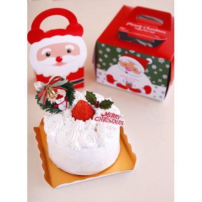 Lovely Red Christmas Eve Christmas Wrapping Gift Box Santa Claus Portable Paper Bag