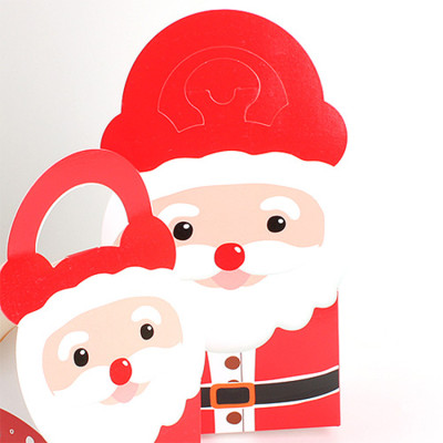 Lovely Red Christmas Eve Christmas Wrapping Gift Box Santa Claus Portable Paper Bag