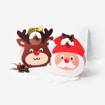 Cute Portable Christmas Paper Gift Box Wholesale Elk Candy Cartoon Gift Box