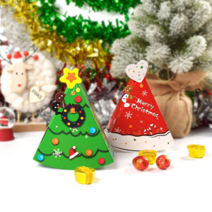 New Lovely Red Christmas Tree shape Candy Gift Box Christmas Eve Small Paper Gift Box