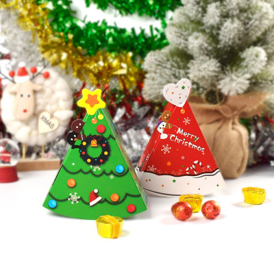 New Lovely Red Christmas Tree shape Candy Gift Box Christmas Eve Small Paper Gift Box