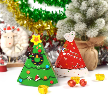 New Lovely Red Christmas Tree shape Candy Gift Box Christmas Eve Small Paper Gift Box