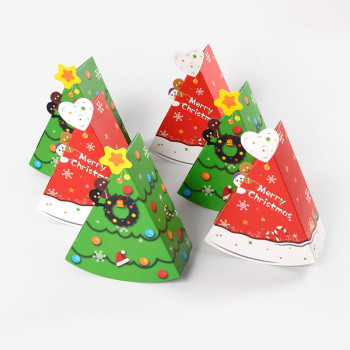 New Lovely Red Christmas Tree shape Candy Gift Box Christmas Eve Small Paper Gift Box