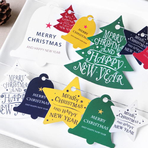 14pcs Creative Colorful Christmas Cute Little Card Christmas Tree decoration Bell Card