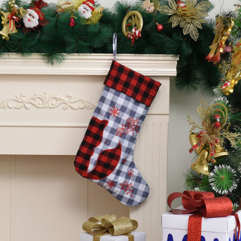 Wholesale Family Christmas Tree Pendant Plaid Socks Stockings Children's Christmas Gift Bag With Cute Pattern