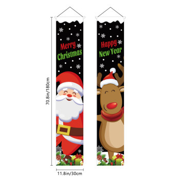 2023 New Year Party Banner Christmas Santa Claus New Year Background Hanging Flag Couplet