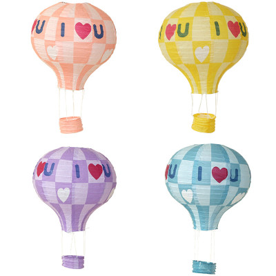 New Year colorful heart paper lantern hot air balloon manufacturers wholesale wedding party holiday decoration paper cage