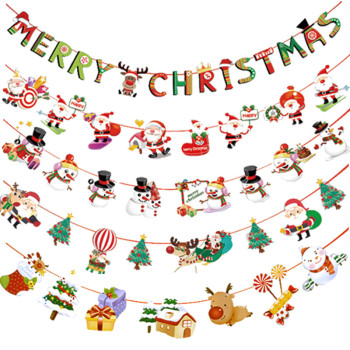 New Year Cartoon Christmas Banner Party Decoration